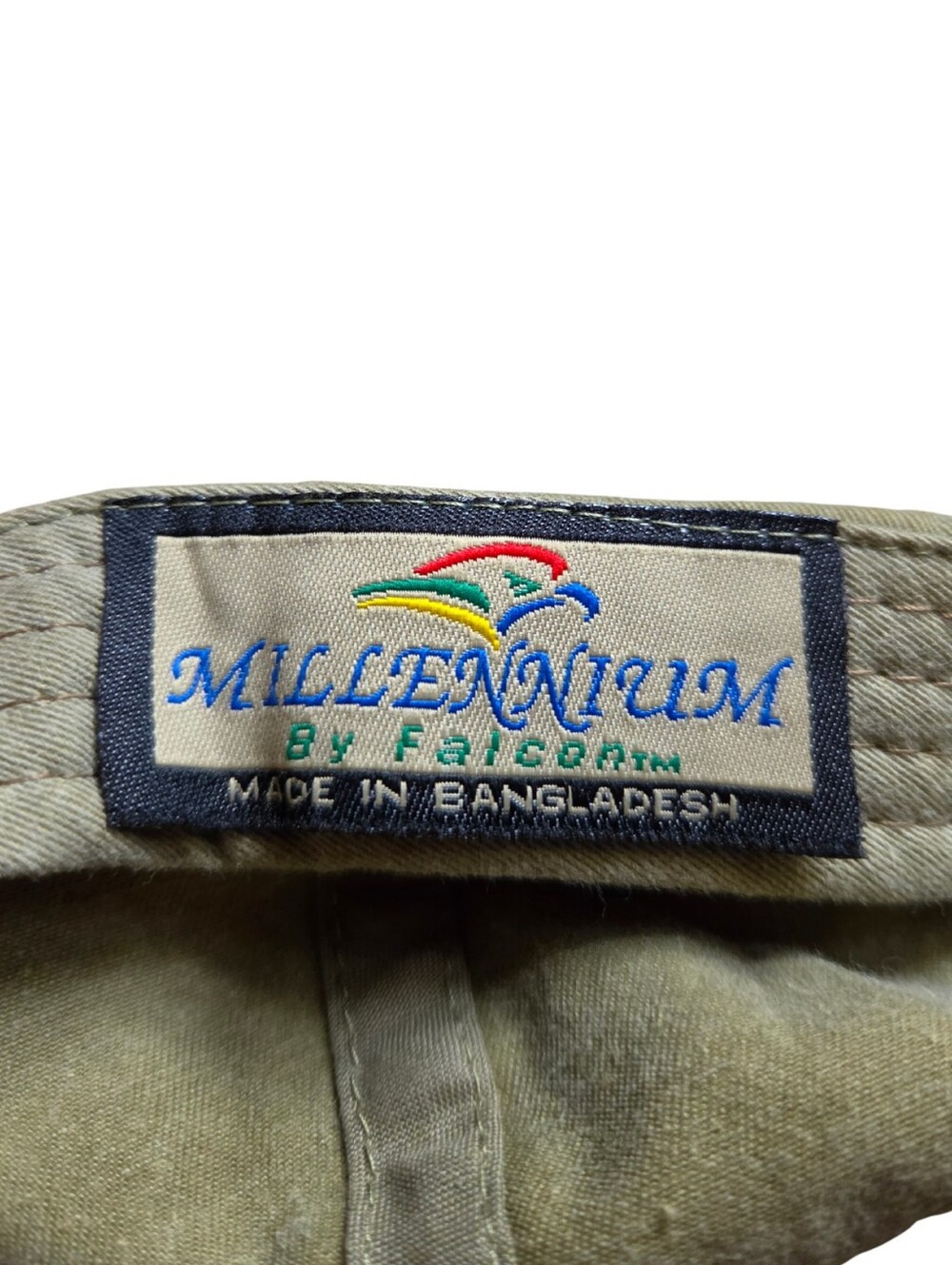 Vintage 2000 The New Millennium Hat Green Blue Raised Shadow Embroidery Dad Cap - Picture 3 of 4